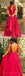 Rojo oscuro sin Espalda atractivo V Cuello Una línea Vestidos de la Fiesta de promoción de la Tarde Largos, 17458