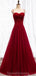 Σπαγγέτι ιμάντες κόκκινο α-γραμμή μακρύ βράδυ Prom φορέματα, Βραδινό Κόμμα Prom Φορέματα, 12334