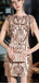 Κοντά Μανίκια Sparkly Gold Sequin Φθηνά Φορέματα Homecoming Σε Απευθείας Σύνδεση, Φθηνά Φορέματα Μικρού Χορού, CM773