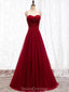 Σπαγγέτι ιμάντες κόκκινο α-γραμμή μακρύ βράδυ Prom φορέματα, Βραδινό Κόμμα Prom Φορέματα, 12334