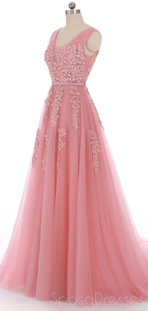 Β-Λαιμών Δαντελλών Ροδάκινων Φθηνά Μακρά Βραδινά Φορέματα Prom, η Φτηνή Συνήθεια Γλυκό 16 Φορέματα, 18512