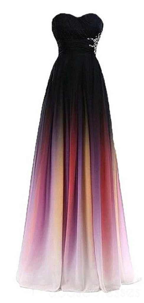 Schatz Perlen Chiffon Ombre lange Abend Prom Kleider, benutzerdefinierte Haufen Sweet 16 Kleider, 18403