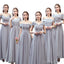 Γκρι Μήκους Δάπεδο Παραπλανητικό Chiffon Φθηνά Bridesmaid Φορέματα Online, WG532