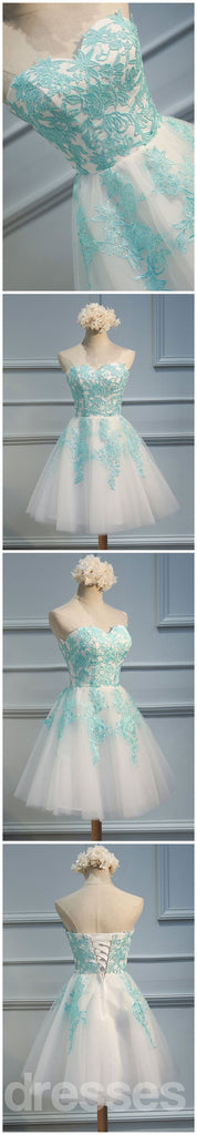 Sweetheart Green Lace Homecoming Prom Dresses, Affordable Sweet 16 Dresses, CM355