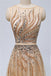 Robes de bal longues de soirée scintillantes fortement perlées en bateau unique, robes de luxe douces 16, 18346