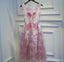 Sexy Rückenfreies Dusty Pink Lace Homecoming Prom Kleider, Günstige Korsage Zurück Kurze Party Prom Kleider, die Perfekte Homecoming Kleider, CM257