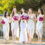 Λευκό Σιφόν Πλευρά Διάσπαση Λουρί Μακαρονιών Σέξι Τσάι Μήκος Φθηνά Κόμμα του Γάμου Φορέματα Παράνυμφων, WG177