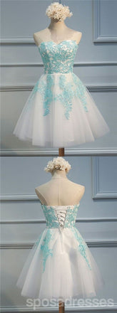 Vestidos de la fiesta de promoción de regreso del cordón del amor Green, 16 vestidos dulces económicos, CM355