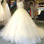 Cumbre del cordón de marfil aturdidora popular barata alinea trajes de novia, vestido nupcial, WD0017
