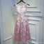 Sexy Rückenfreies Dusty Pink Lace Homecoming Prom Kleider, Günstige Korsage Zurück Kurze Party Prom Kleider, die Perfekte Homecoming Kleider, CM257