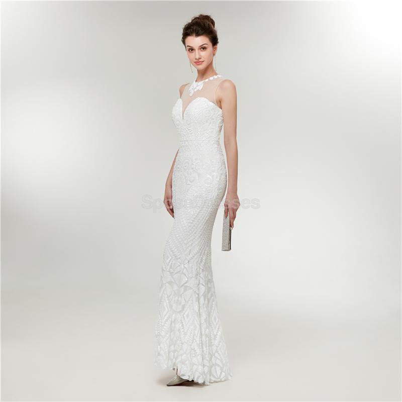 Από Λευκή Δαντέλα Γοργόνα Βράδυ Φορέματα Prom, Βράδυ Πάρτι, Φορέματα Prom, 12017
