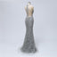 Γκρι δαντέλα βαριά χάντρες γοργόνα μακρύ βράδυ prom φορέματα, πολυτελή γλυκά 16 φορέματα, 18347