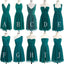 Knäkente grüner Chiffon ungleiche verschiedene Stilknielänge preiswerte kurze Brautjungfernkleider, WG185