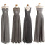 Grau Billig Einfach nicht Übereinstimmende Stile Chiffon Boden-Länge Formale Lange Brautjungfer Kleider, WG188