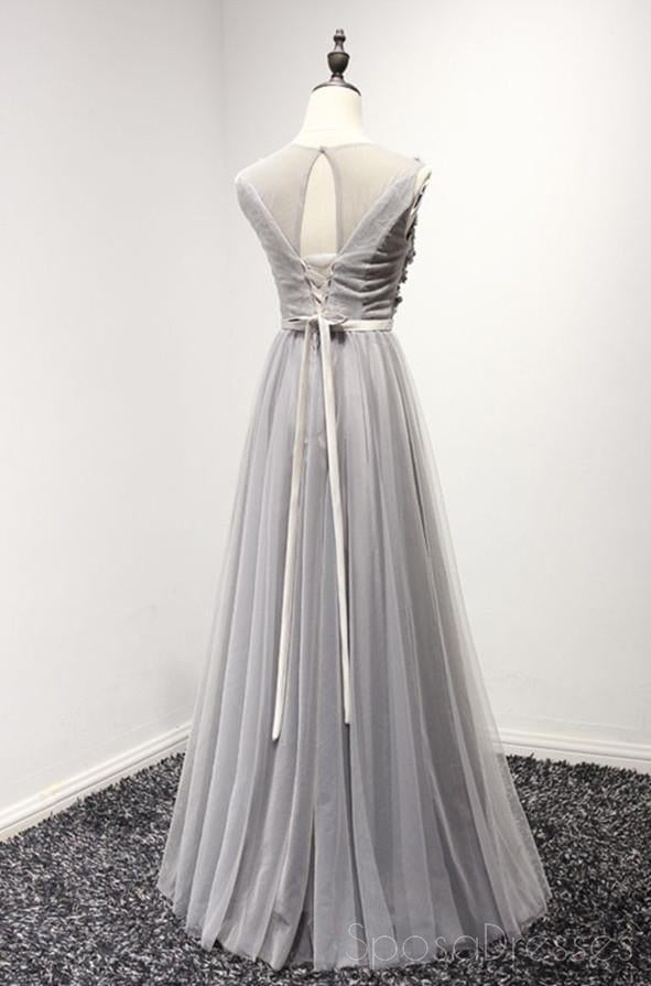 Formal Fashion Gray Lace Beaded Tulle Abend Prom Dresses, Billig Party Prom Dresses, Custom Long Prom Dresses, Billig Formal Prom Dresses, 17144