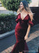 Halter Σκούρο Κόκκινο Γοργόνα Υψηλή Χαμηλή Φθηνή Παράνυμφος Φορέματα Online, WG683
