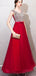 Red V V-Ausschnitt Perlen Günstige Lange Abend Prom Kleider, Günstige Custom Sweet 16 Kleider, 18523