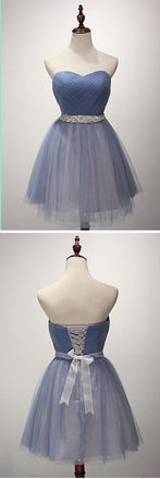 Strapless Sweetheart Two Colours Tulle Homecoming Prom Dresses, Προσιτό κοντό πάρτι Prom Sweet 16 φορέματα, τέλεια φορέματα κοκτέιλ Homecoming, CM356