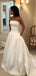 Bretelles simples robes de mariée en satin A-ligne en ligne, robes de mariée pas cher, WD513
