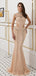 Υψηλό λαιμό καπάκι μανίκια βαριά χάντρες σέξι γοργόνα βράδυ Prom φορέματα, Βραδινό Κόμμα Prom Φορέματα, 12094