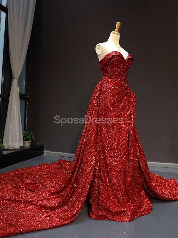 Sweetheart Red Sequin Sparkly lange Abend Prom Kleider, Abend Party Prom Kleider, 12231