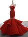 Einzigartige Spitze Rote Meerjungfrau Lange Abend Prom Kleider, Abend Party Prom Kleider, 12261
