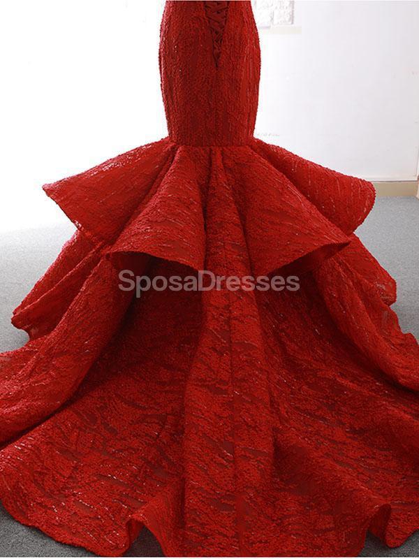 Μοναδικά δαντέλα με κόκκινη γοργόνα, βραδινά φορέματα, βραδινά φορέματα, 12261