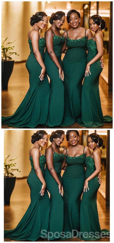 Σπαγγέτι Λουριά Πράσινο Γοργόνα Μακρύ Φτηνά Φορέματα Παράνυμφων σε απευθείας Σύνδεση, WG653