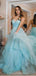 Σέξι backless σπαγγέτι ιμάντες βολάν Α-γραμμή μακρύ βράδυ prom φορέματα, βραδινό κόμμα prom φορέματα, 12336
