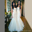 Wunderschöne Weiße Tüll Meerjungfrau Lange Brautjungfer Kleider für die Hochzeit, Günstige Einfache Lange Brautkleider, WG195