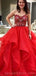 Γυναικεία φορέματα με κόκκινη μπάλα φόρεμα μακρύ βραδινό Prom, φθηνά Custom Sweet 16 φορέματα, 18556