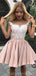 Τα Μανίκια καπ Σκονισμένο Ροζ Φτηνές Φορέματα Homecoming σε απευθείας Σύνδεση, Φθηνά Σύντομη Φορέματα Prom, CM751