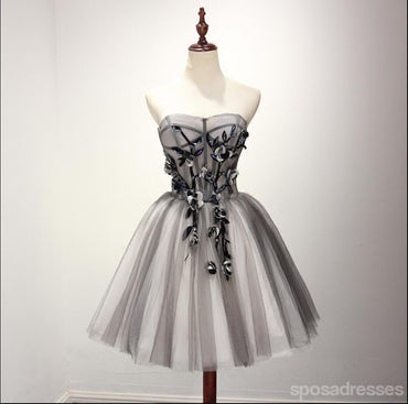 2017 Strapless Tulle Short Homecoming Prom Dresses, Short Party Prom Dresses, Graduation Dresses, CM201