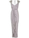 Manches courtes dos nu en mousseline de soie grise robes de demoiselle d'honneur pas cher en ligne, WG605