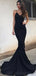 Σπαγγέτι Λουριά Μαύρο Γοργόνα Μακρύ Βράδυ Φορέματα Prom, Βράδυ Πάρτι, Φορέματα Prom, 12169
