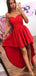 Simple rojo alto bajo simple simple barato vestidos de bienvenida cortos en línea, baratos vestidos cortos de fiesta, CM827