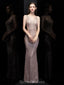 Sexy Γοργόνα V Neck Champagne Gold Long Evening Prom Dresses, Evening Party Prom Dresses, 12319