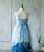 Vestidos únicos de niña de las flores de tul azul espagueti, vestidos de dama de honor junior baratos, FG048