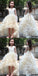 Vestidos de marfil Hi-low del florista del V-cuello, vestidos baratos lindos del tutú, FG014