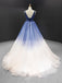 V Λαιμό Ombre A-line Φθηνά Μακρά Βραδινά Φορέματα Prom, Βράδυ Πάρτι, Φορέματα Prom, 12249