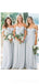 Off Schulter Grau Chiffon Lang Billig Bridesmaid Dresses Online, WG606