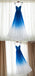 Ombre Azul de Gasa con Escote de corazón de Noche Largos vestidos de fiesta, Vestidos Popular Barato en el Largo Personalizada de Fiesta vestidos de fiesta, Vestidos 17314