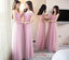 Ροζ Δαντέλα Τούλι Μακρά Φορέματα Παράνυμφων, που δεν Ταιριάζουν Συνήθειας Μακριά Φορέματα Παράνυμφων, Φθηνά Παράνυμφος Φορέματα, BD002