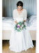 Vestidos de novia de playa sin espalda de manga larga en línea, vestidos de novia de encaje baratos, WD462