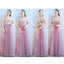Tulle Pink Long Mismatched Unique Bamy Briddesaid Vestidos Online, WG512