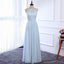 Barato azul pálido longitud de la gasa de gasa desigual vestidos de dama de honor en línea, WG538