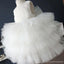 Vestidos de niña de las flores de tul con encaje blanco, vestidos de tutú lindos para boda, FG032