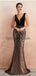 Robes de bal de soirée noires sexy en col en V dos nu, robes de bal de soirée, 12132