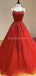 Vestido de baile rojo encaje con cuentas barato largo vestidos de fiesta de noche, vestidos de fiesta de la noche, 12303
