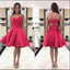 Cheap Simple Watermelon Spaghetti Straps Red Homecoming Dresses, CM453